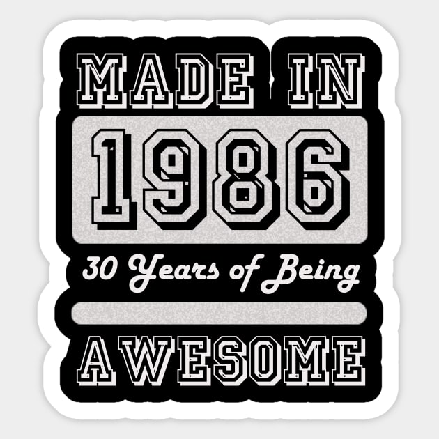Made in 1986 Sticker by ESDesign